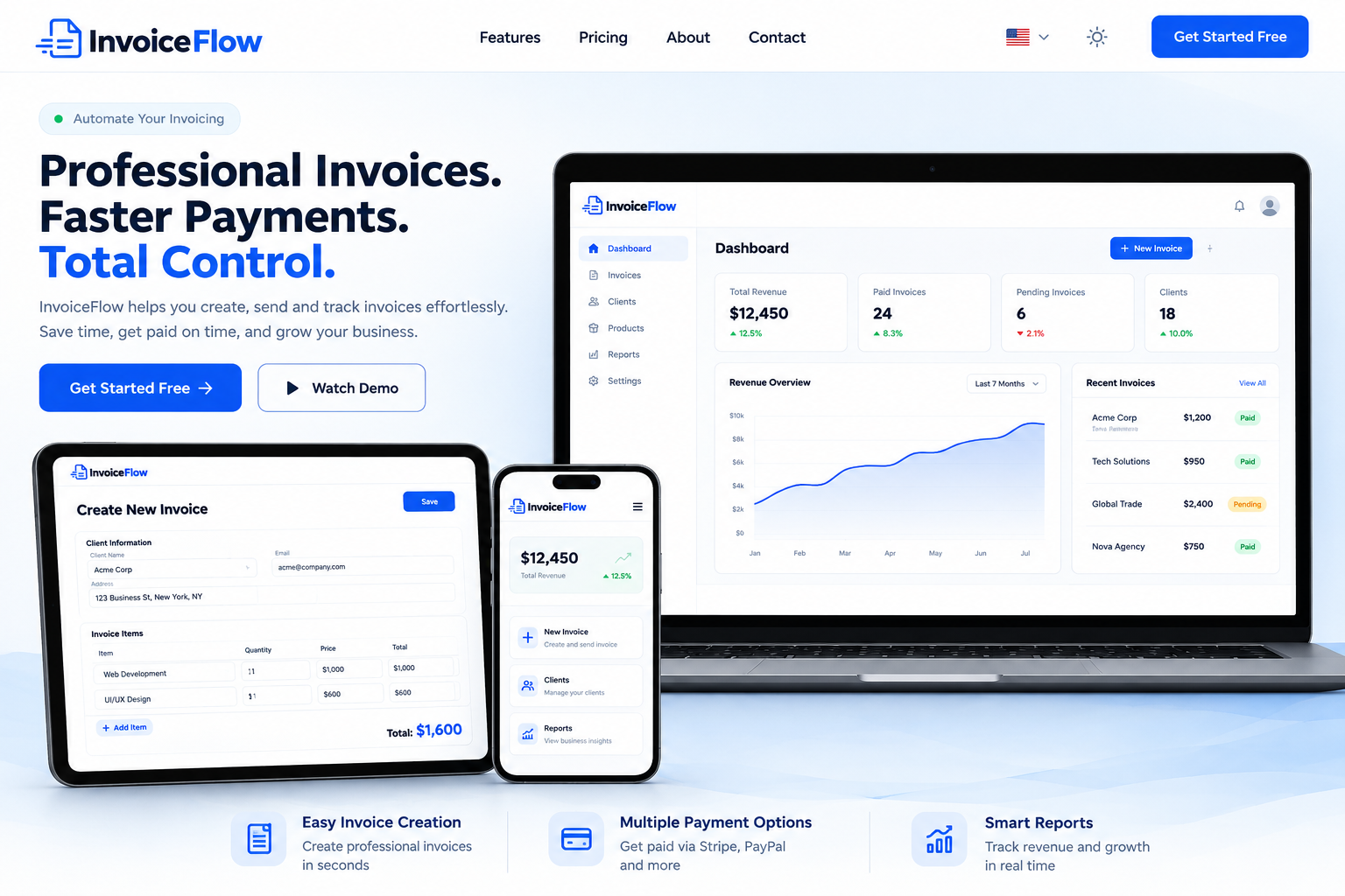 Invoiceeflow (Professional Invoicing & Payment Control System)